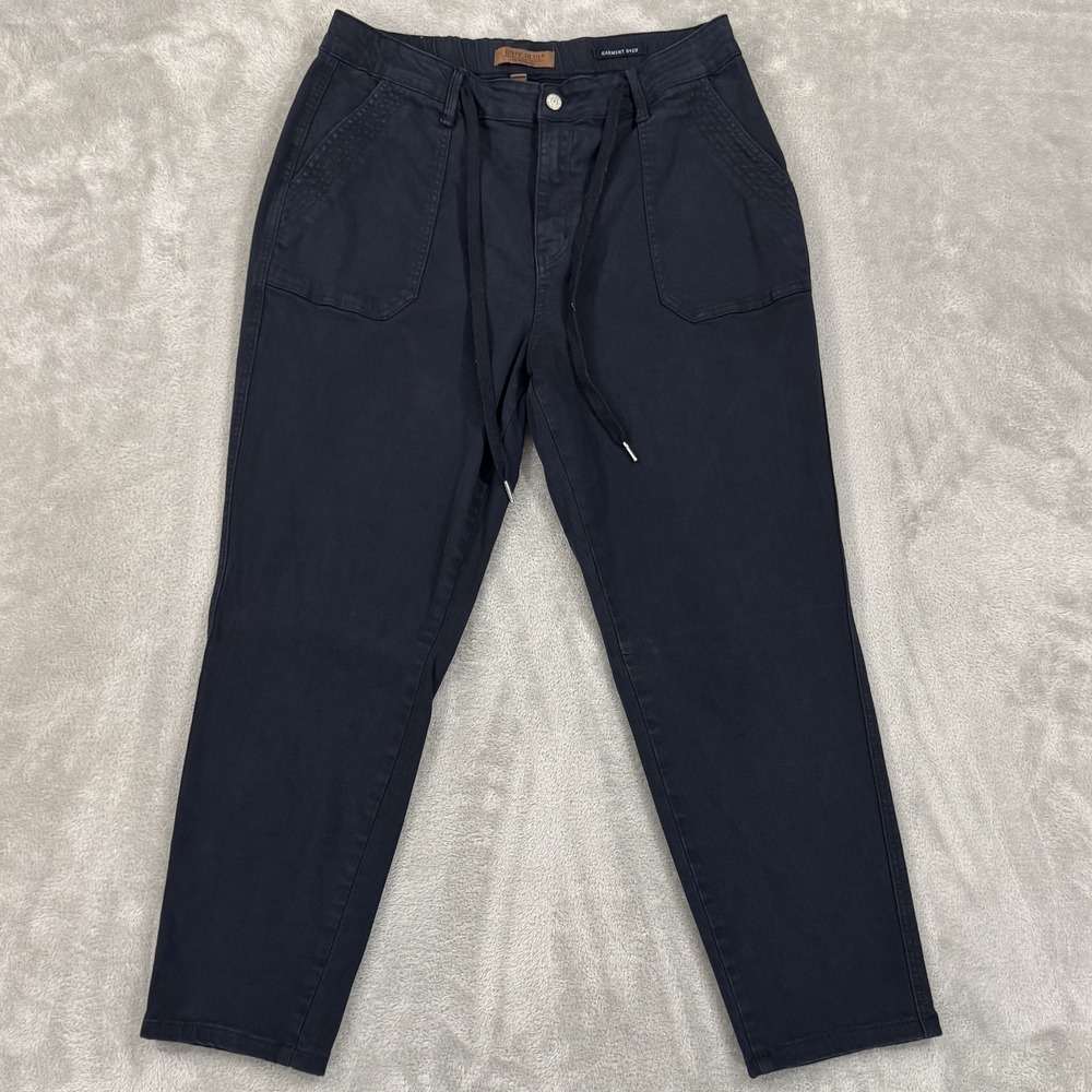 Judy Blue Jeans Womens 15/32 Garment Dyed Navy Joggers Comfort Cuffed Drawstring